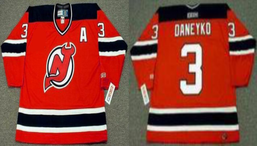 2019 Men New Jersey Devils 3 Daneyko red style #2 CCM NHL jerseys